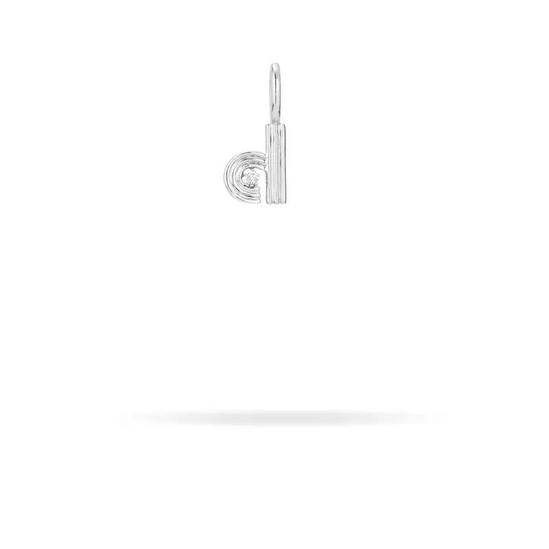 Groovy Diamond Initial Mini Charm D in Sterling Silver sold by Adina Reyter