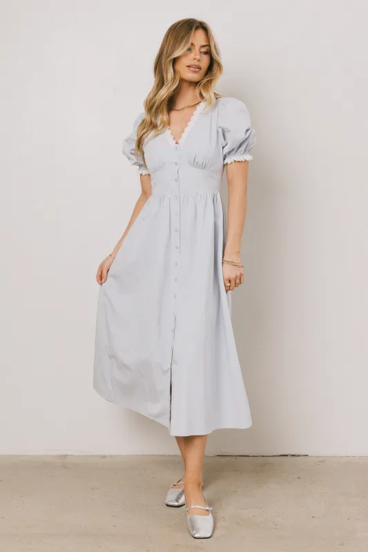 Romy Lace Trim Midi Dress sold by bohme