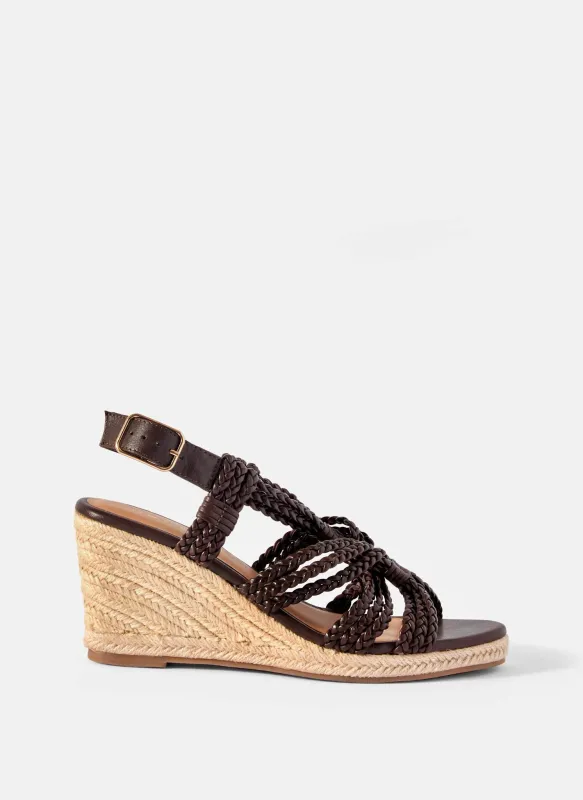 Susie Brown Leather Rope Wedge Heels sold by Mint Velvet