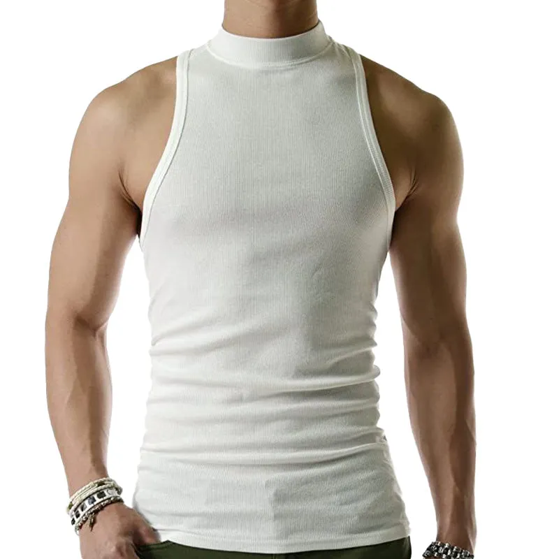 Men's Summer Fashion Elegant High Neck Thin Knitted Tank Top MTA2391D6P sold by Manly