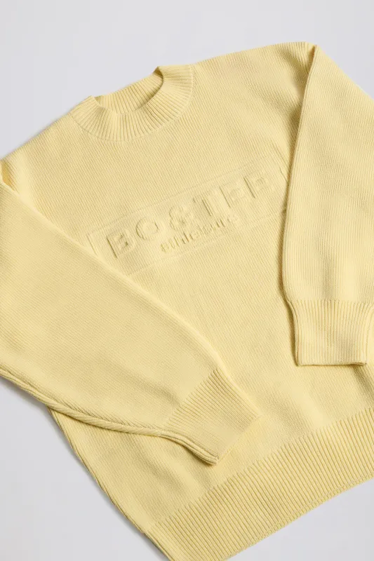 Ribbed-Knit Oversized Jumper in Lemon sold by Oh Polly