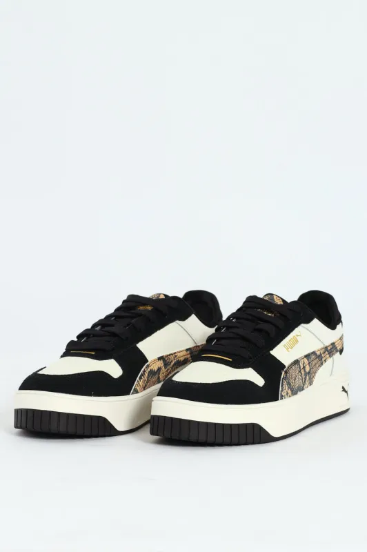 Carina Street Snake Chic Sneaker - White/Black sold by Edgars