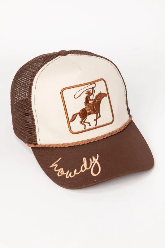 Cowboy Brown Two Tone Baseball Hat sold by Pink Lily