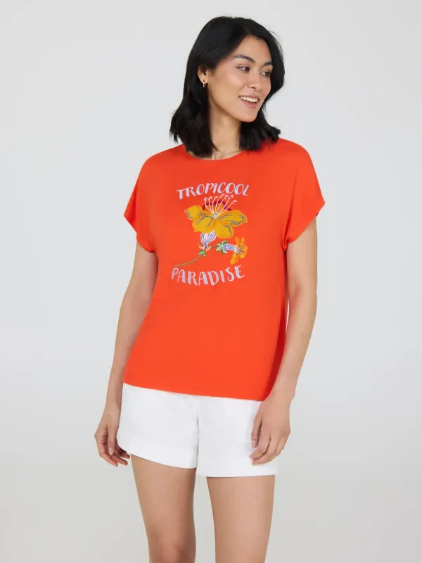 "Tropicool Paradise" Graphic T-Shirt sold by Suzy Shier