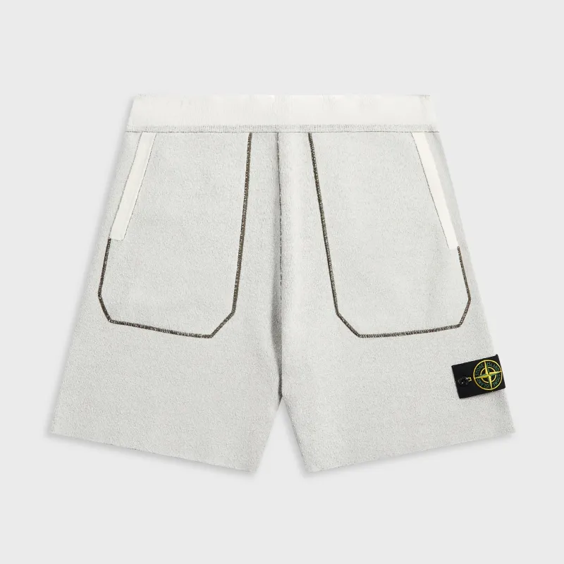Stone Island Double Face Bi-Color Cotton Nylon Shorts - Ivory sold by Kith