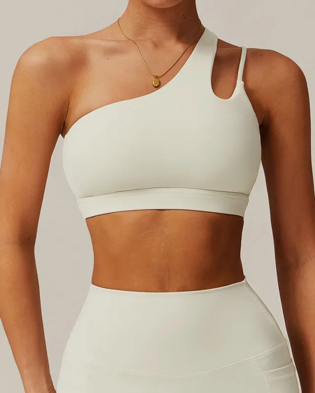 Apricot Cropped One Shoulder Yoga Cami Top sold by rihoas