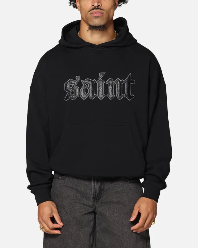 Saint Morta Cambronne Layered Boxy Hoodie Black/Black sold by Culture Kings