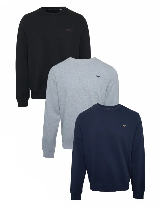 Threadbare Men's Dark Mix Crew Neck Sweatshirts (3 Pack) sold by Threadbare