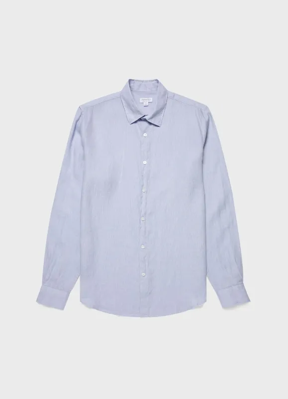 Men's Linen Shirt in Light Blue sold by Sunspel