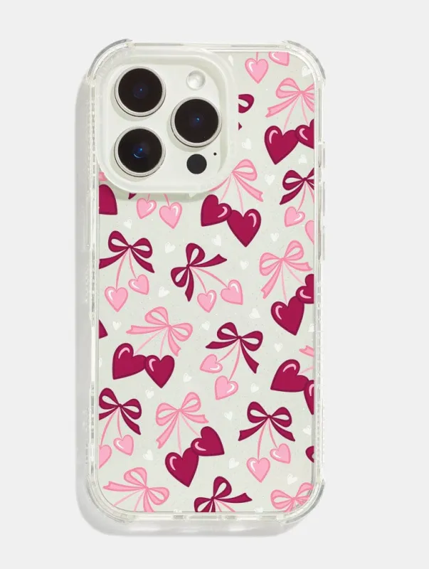 Heart Bow Cherries Shock iPhone Case sold by Skinnydip London