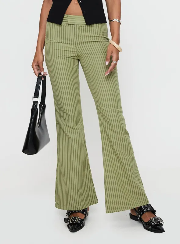 Jinxed Pant Green Stripe sold by Princess Polly