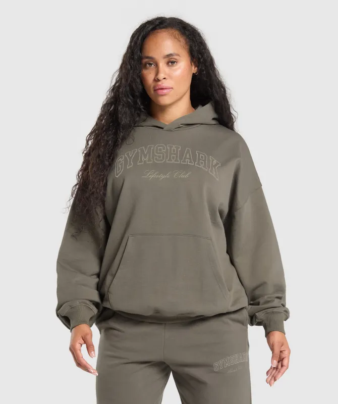 Gymshark Campus Classics Graphic Hoodie - Camo Brown sold by Gymshark
