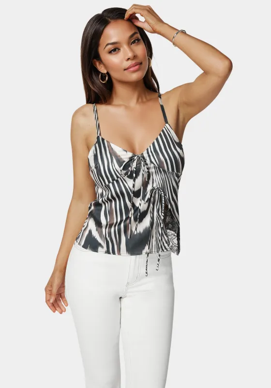 Tie Front Satin Cami sold by Bebe