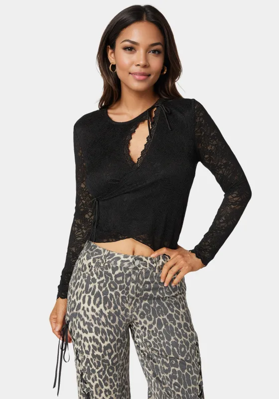 Lace Wrap Top sold by Bebe