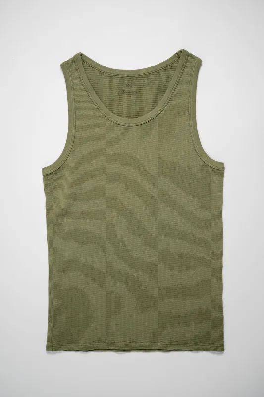 Knickerbocker Box Knit Tank - Olive sold by Franklin and Poe