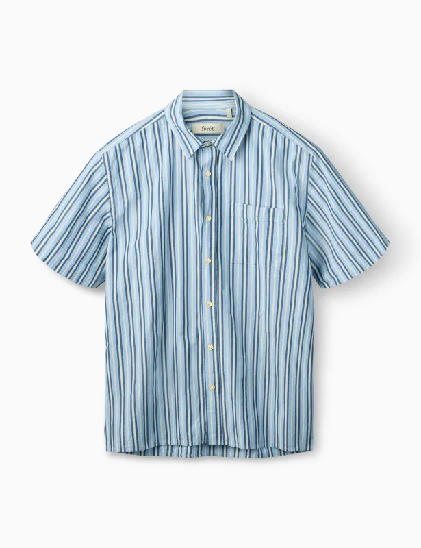 ATLAS POPLIN SHIRT - LIGHT BLUE STRIPE sold by Foret