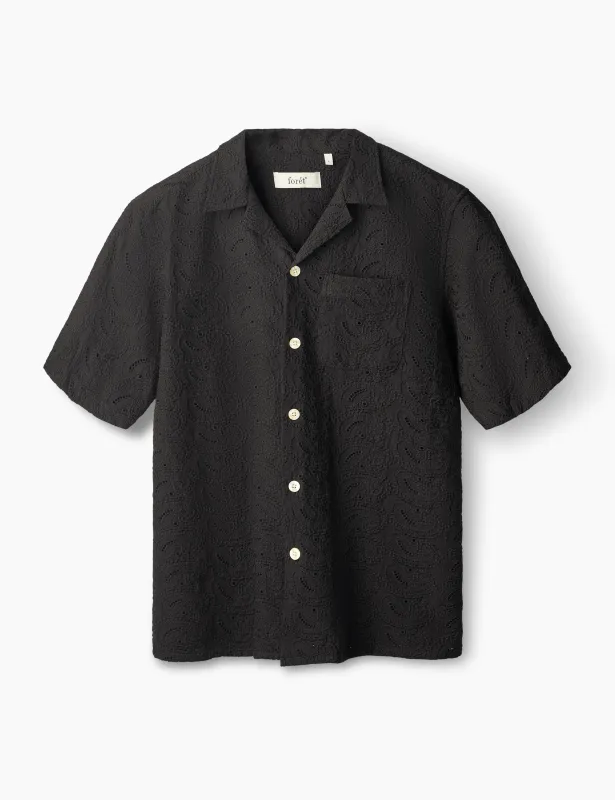 LEO PAISLEY SHIRT - BLACK sold by Foret