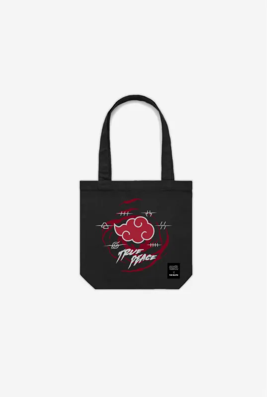 P/C x Naruto "True Peace" Tote Bag - Black sold by Peace-Collective