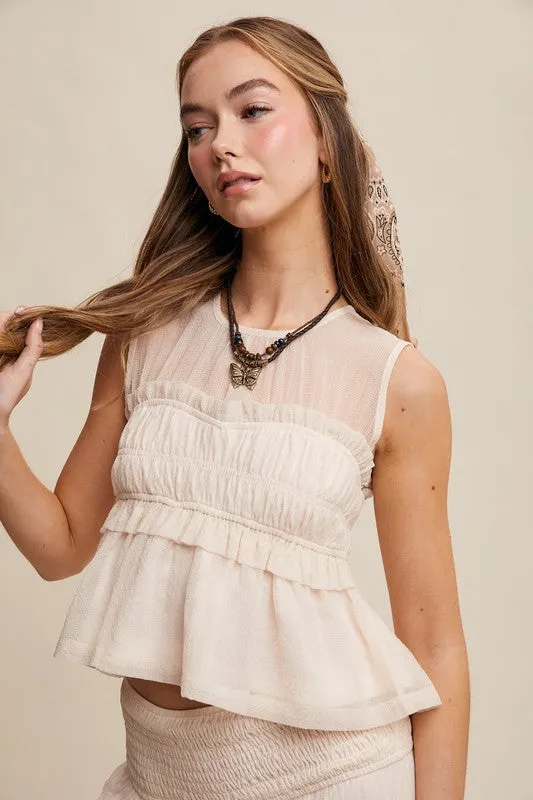 Peplum Top And Ruffle Skirt Set sold by U-NI-TY