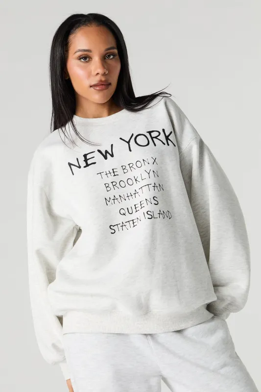New York Embroidered Fleece Sweatshirt sold by Charlotte Russe
