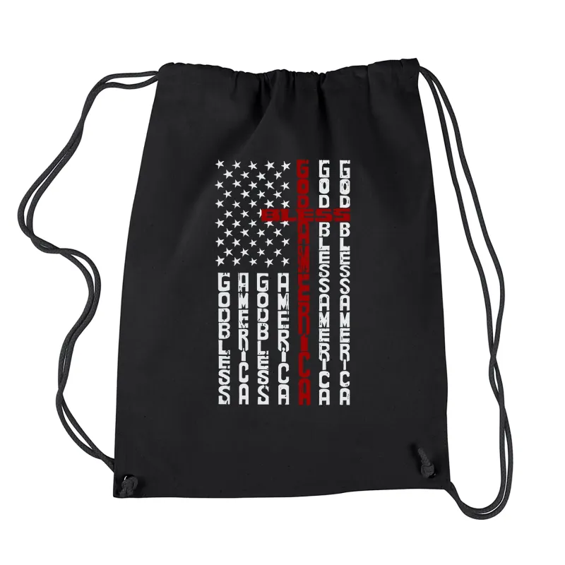 Cross Flag - Drawstring Backpack sold by LA Pop Art