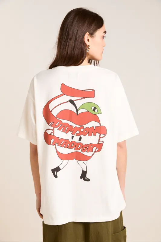 apple peel boyfriend tee - ecru sold by Damson Madder