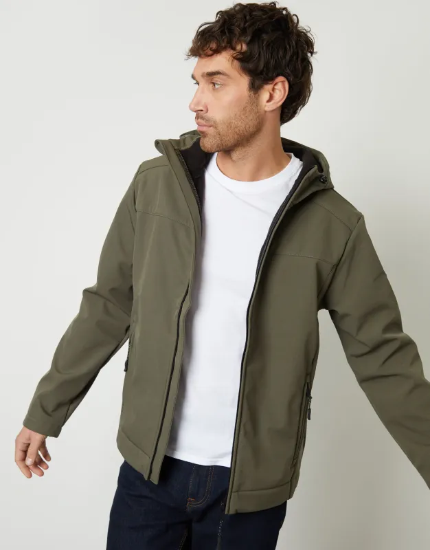Threadbare Men's Khaki Green Fleece Lined Hooded Jacket sold by Threadbare
