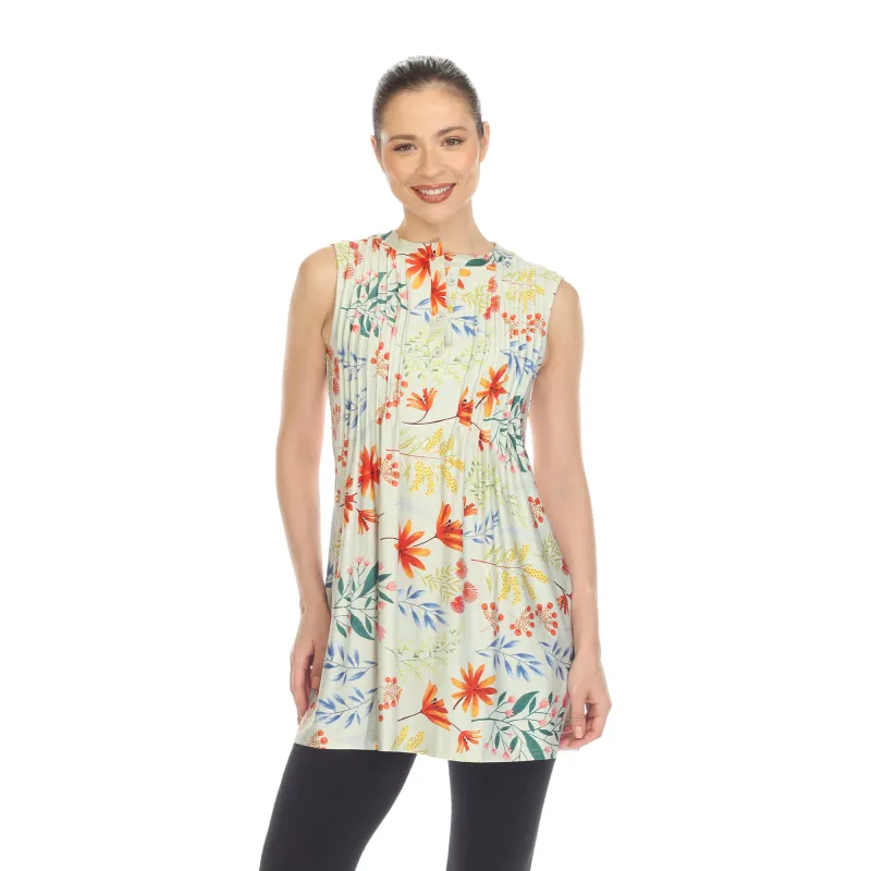Sage Floral Sleeveless Tunic Top sold by Dress Barn