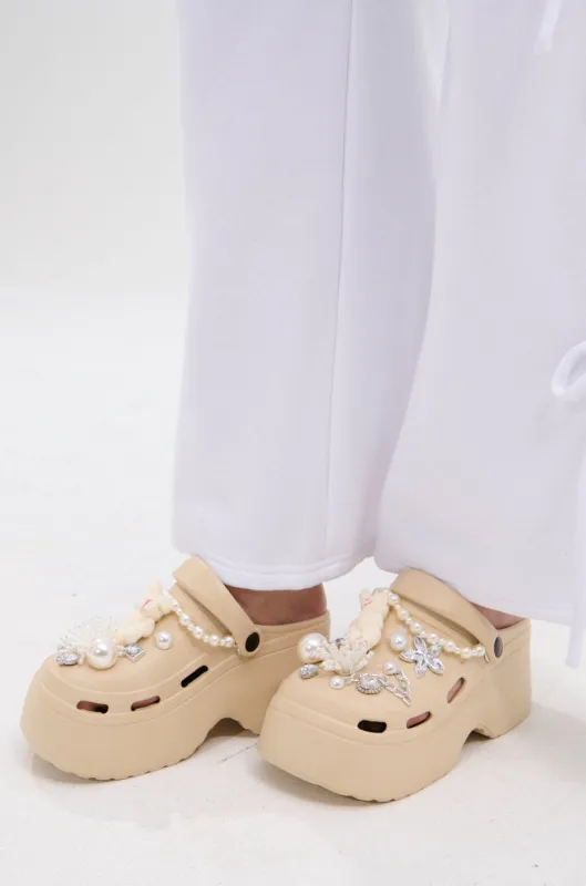 AZALEA WANG DAVIES BEIGE EMBELLISHED FLAT sold by AKIRA