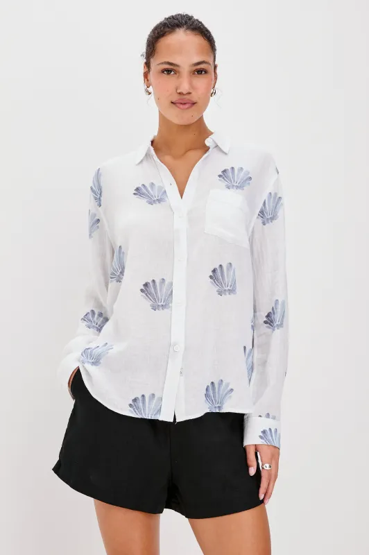 CHARLI SHIRT - BLUE SEASHELLS sold by Rails