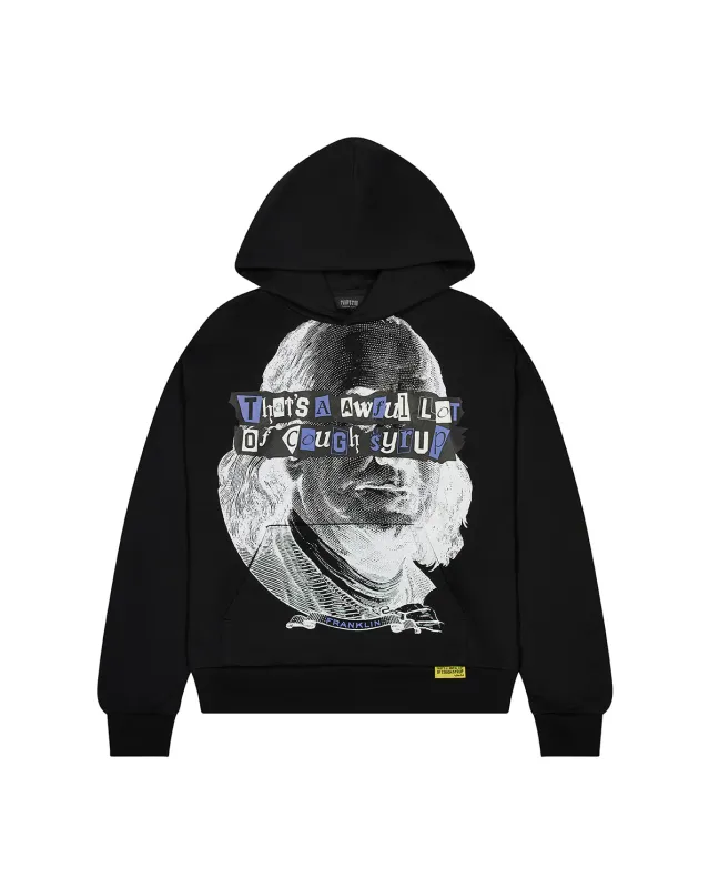 Trapstar x Cough Syrup Benjamin Franklin Hoodie - Black sold by Trapstar London