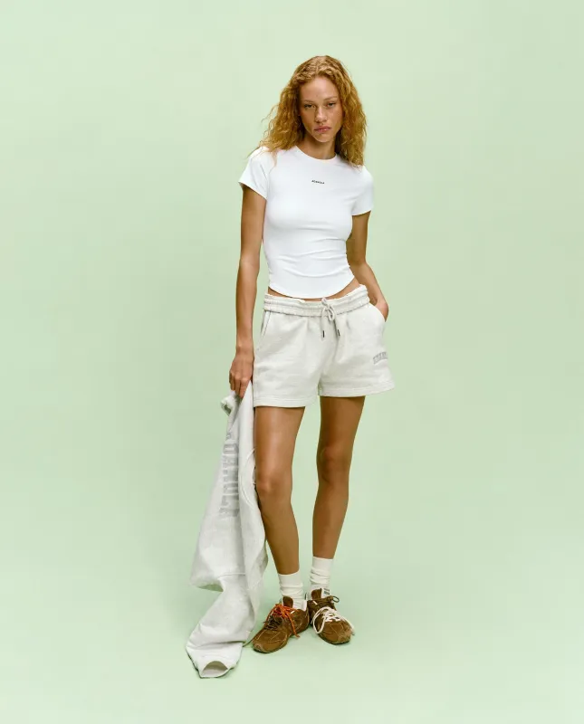 Varsity Sweat Shorts - Light Grey Melange sold by Adanola