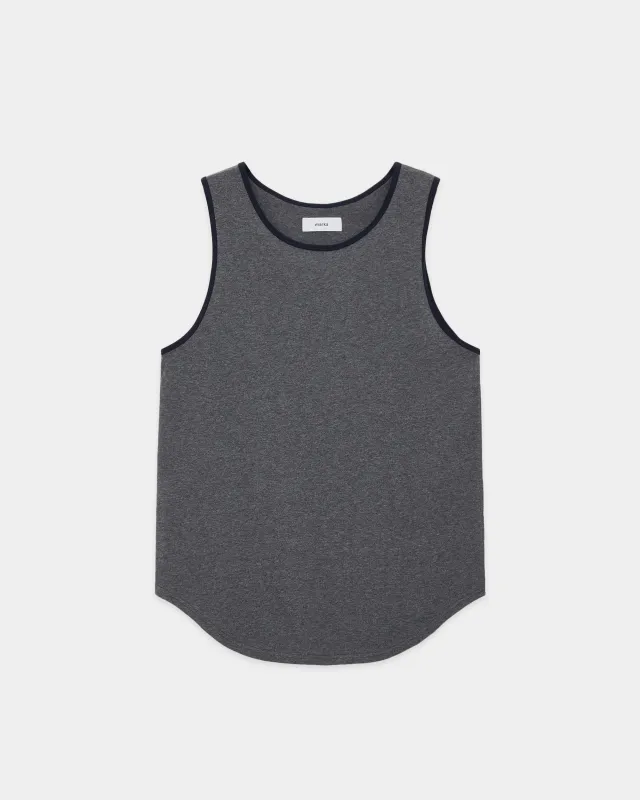 オーガニックコットンソフト天竺 / リンガータンクトップ, Top Charcoal sold by MARKAWARE