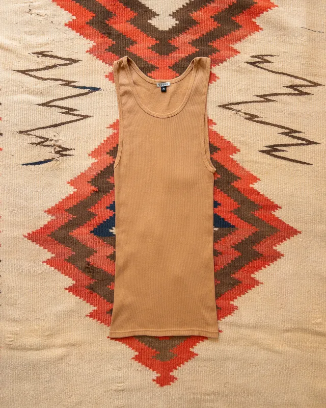 Tubular Cotton Ribbed Tank Top - Apricot sold by Wythe NY