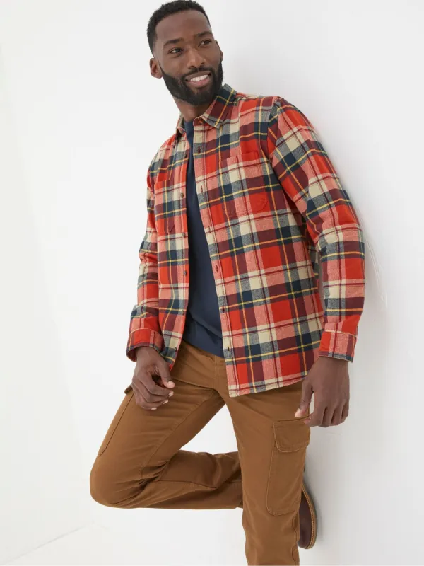 Orange Long Sleeve Blake Check Shirt sold by Fat Face