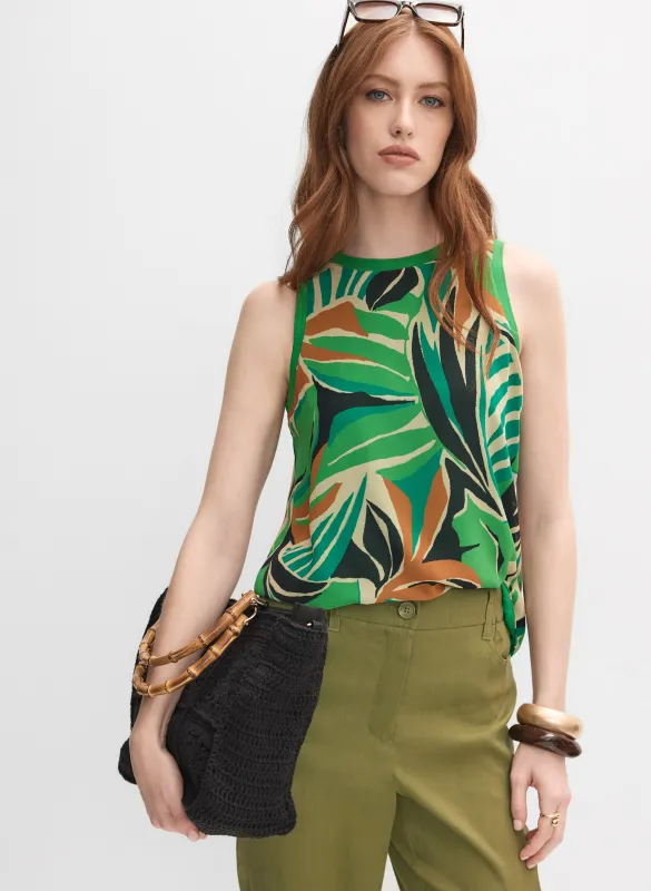 Leaf Print Sleeveless Blouse sold by Melanie Lyne
