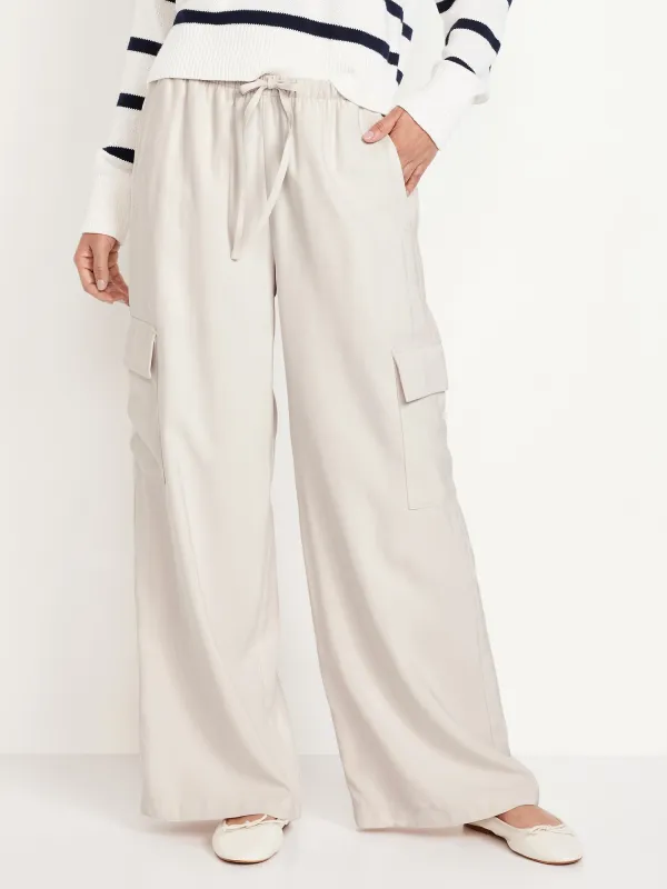 Extra High-Waisted Drapey Cargo Super Wide-Leg Pants sold by GAP
