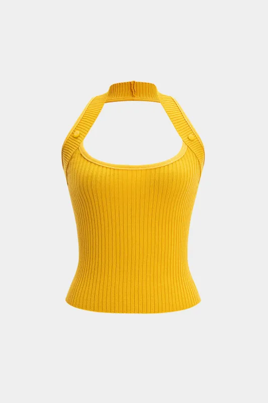 Halter hals rygfri ærmeløs tank top sold by Micas
