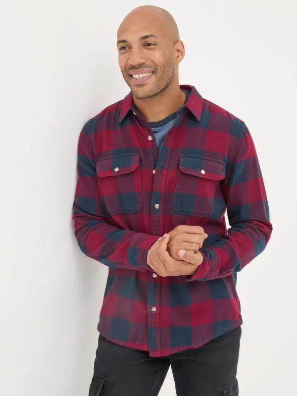 Dark Red Long Sleeve Big Buffalo 100% Cotton Shirt sold by Fat Face