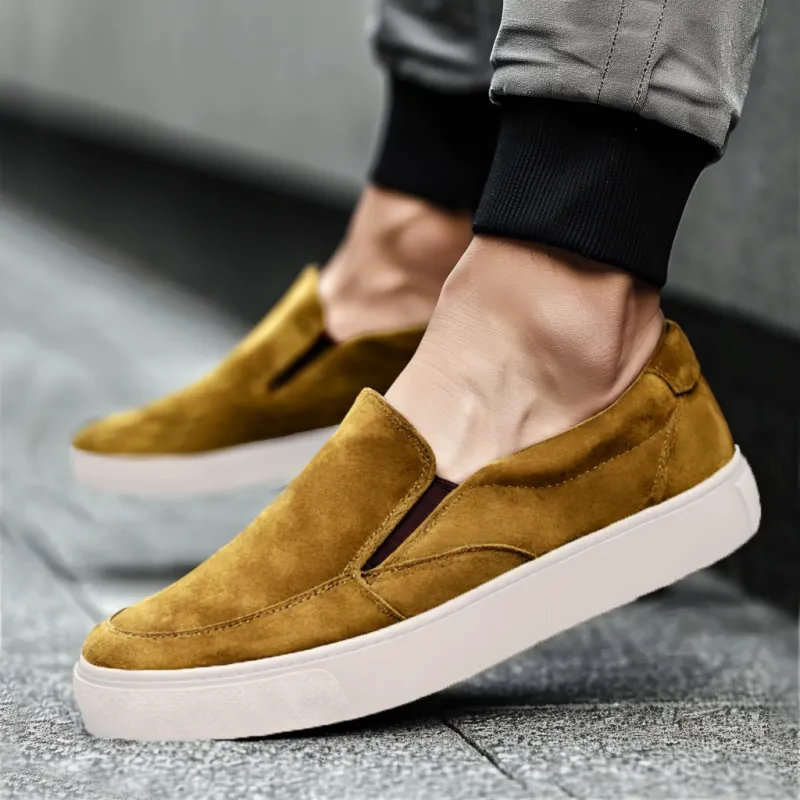 Blue Suede Leather Wheat Whisper Slip On Sneakers  - Summer 2024 Collection sold by Costoso Italiano
