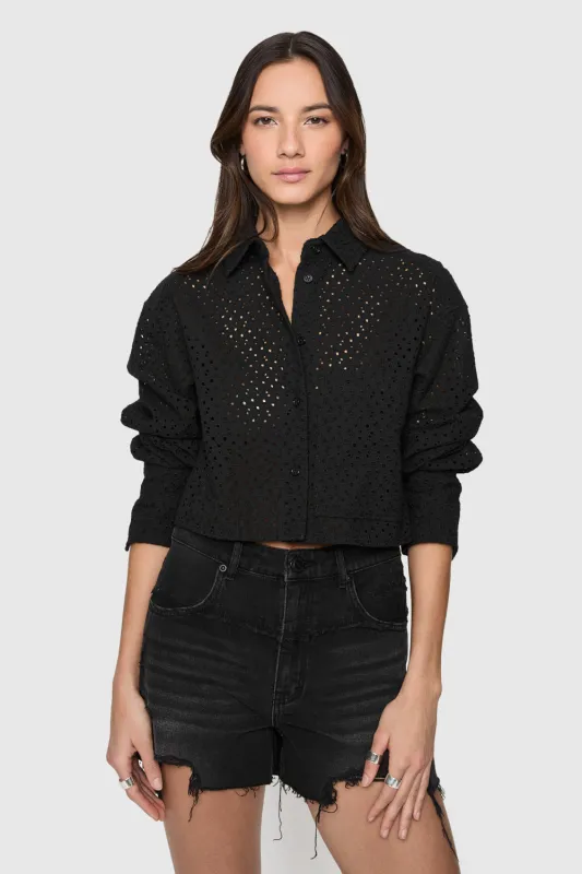 Juna Crop Eyelet Top sold by Rebecca Minkoff