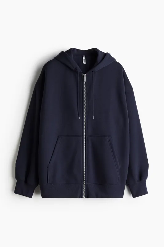H & M - Oversized zip-through hoodie - Blue sold by H&M