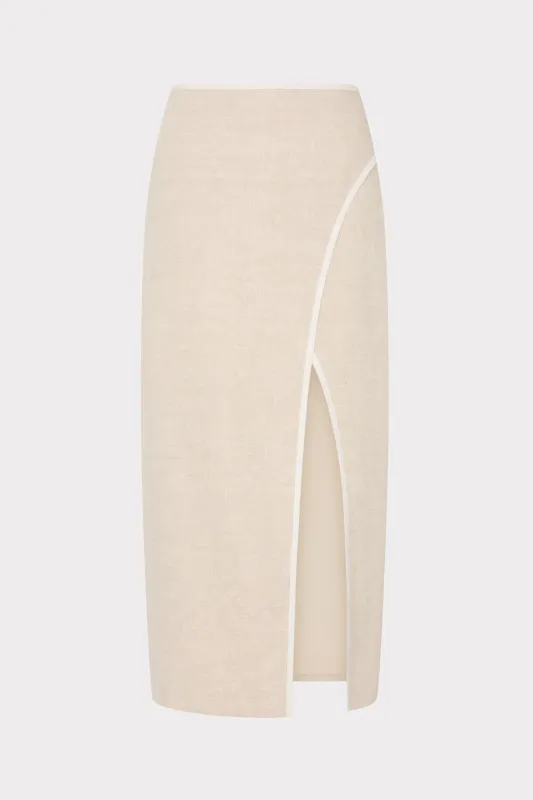 Neriya Linen Contrast Skirt sold by Milly