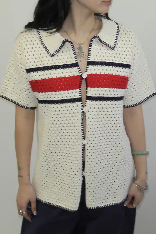 Noah Knit Button Down in Off White sold by FIND ME NOW