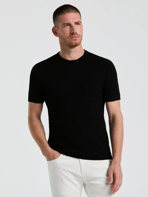 Tech Knit Striped Crew Neck Shirt sold by Perry Ellis