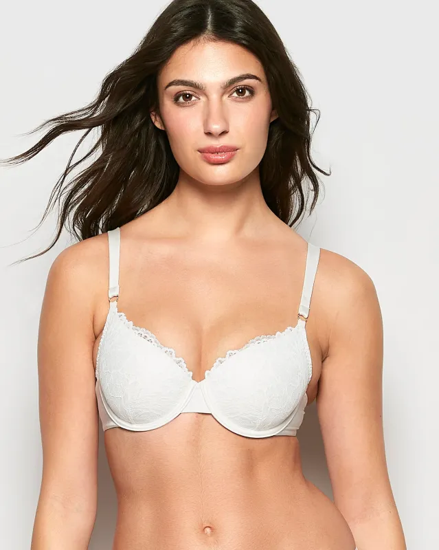 Lightly Lined Full Coverage Lace Bra in Ivory sold by La SENZA