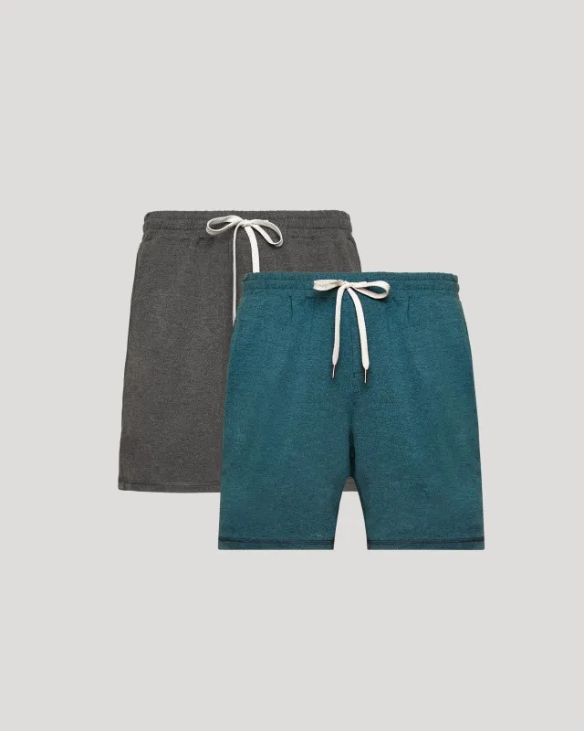 Charcoal Gray & Heather Centurion  Active Comfort Shorts 2-Pack sold by True Classic