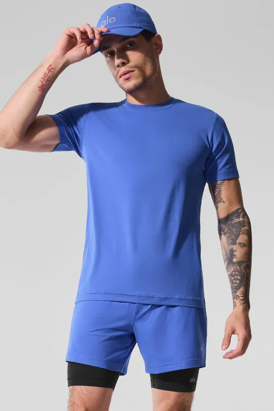 Conquer Reform Crewneck Short Sleeve - Marathon Blue sold by Alo Yoga