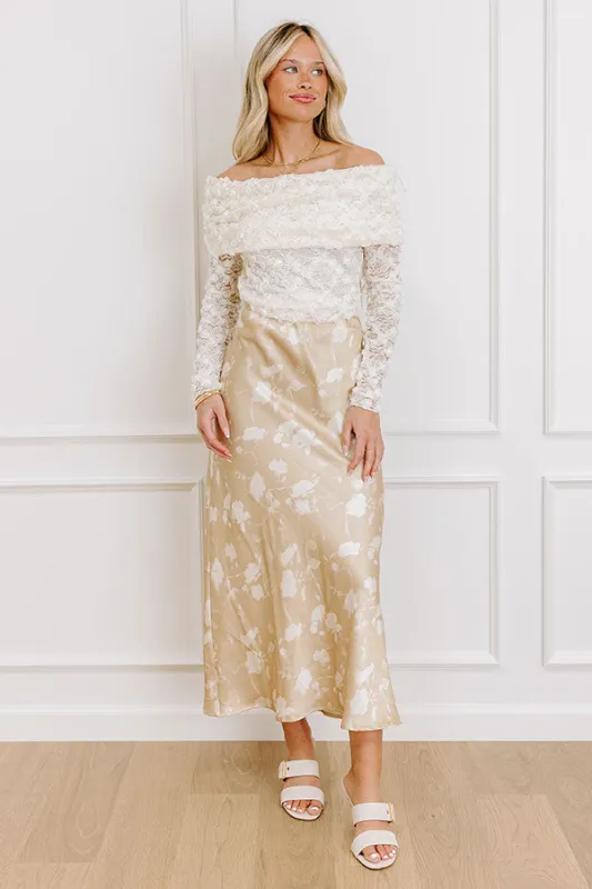The Faith High Waist Satin Midi Skirt sold by Impressions