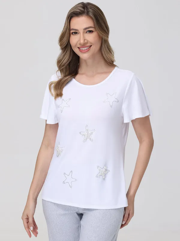 Starfish Embellished Tee sold by 89th & Madison